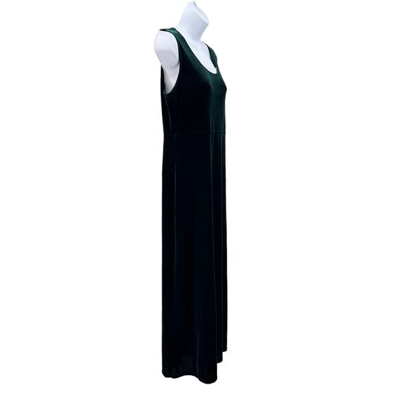 Rabbit Rabbit Rabbit Designs 90s VTG Green Velvet Formal Maxi Dress Womens 12 - Picture 6 of 11